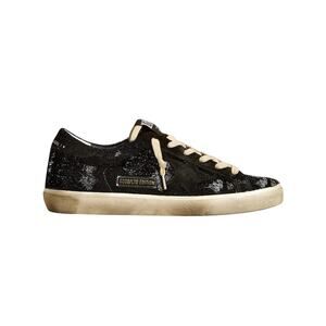 authentic Golden Goose Super Star Sneakers EU 38 US 8 black velvet & suede star
